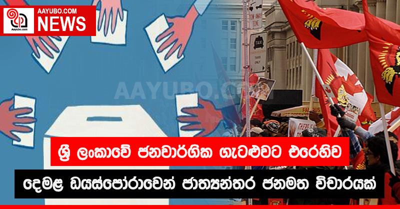 ශ්‍රී ලංකාවේ ජනවාර්ගික ගැටළුවට එරෙහිව දෙමළ ඩයස්පෝරාවෙන් ජාත්‍යන්තර ජනමත විචාරයක් 