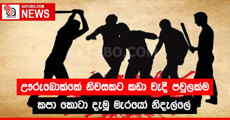 ඌරුබොක්කේ නිවසකට කඩා වැදී පවුලක්ම කපා කොටා දැමූ මැරයෝ නිදැල්ලේ 