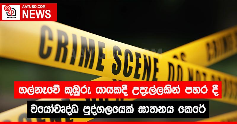 ගල්නෑවේ කුඹුරු යායකදී උදැල්ලකින් පහර දී වයෝවෘද්ධ පුද්ගලයෙක් ඝාතනය කෙරේ