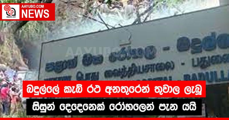 බදුල්ලේ කැබ් රථ අනතුරෙන් තුවාල ලැබූ සිසුන් දෙදෙනෙක් රෝහලෙන් පැන යයි
