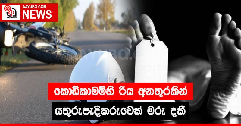 කොඩිකාමම්හි රිය අනතුරකින් යතුරුපැදිකරුවෙක් මරු දකී 