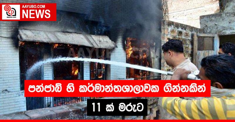 පන්ජාබ් හි කර්මාන්තශාලාවක ගින්නකින් 11ක් මරුට