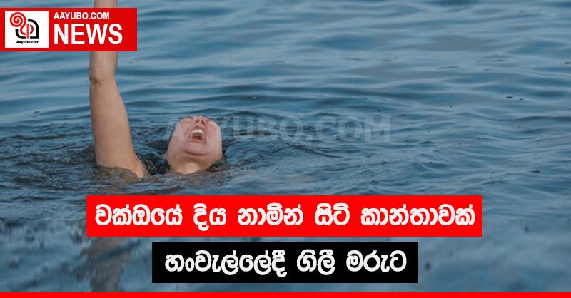 වක්ඔයේ දිය නාමින් සිටි කාන්තාවක් හංවැල්ලේදී ගිලී මරුට