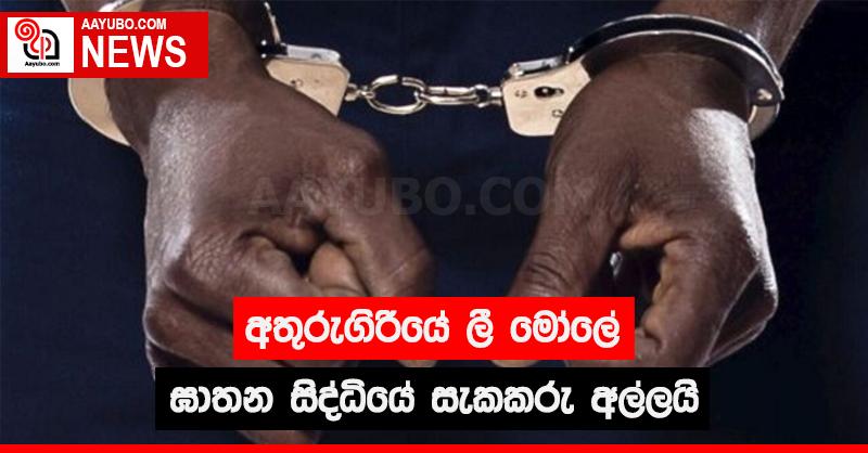 අතුරුගිරියේ ලී මෝලේ ඝාතන සිද්ධියේ සැකකරු අල්ලයි