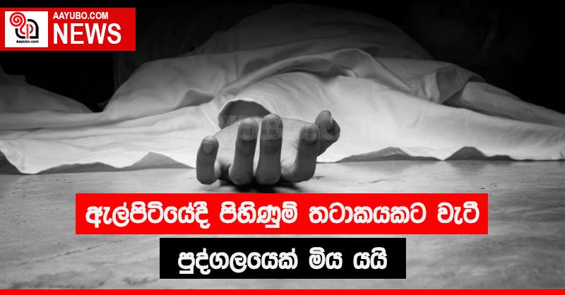 ඇල්පිටියේදී පිහිණූම් තටාකයකට වැටී පුද්ගලයෙකු මිය යයි