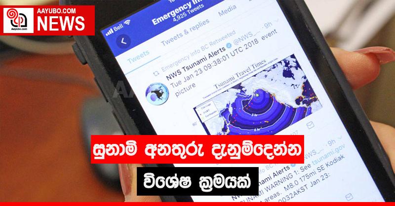 සුනාමි අනතුරු දැනුම්දෙන්න විශේෂ ක්‍රමයක්