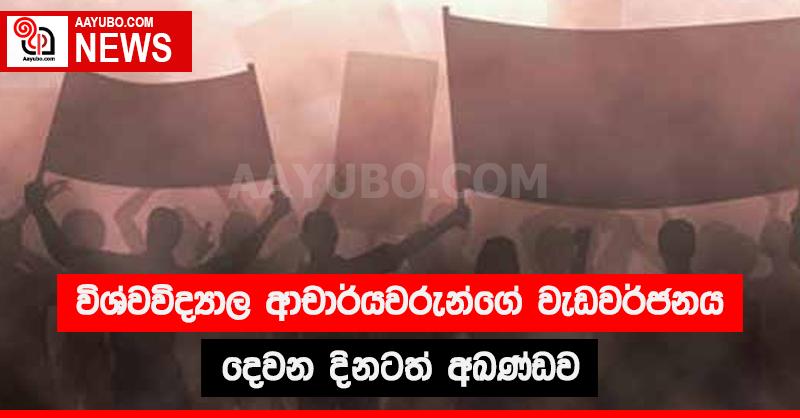 විශ්වවිද්‍යාල ආචාර්යවරුන්ගේ වැඩවර්ජනය දෙවන  දිනටත් අඛණ්ඩව