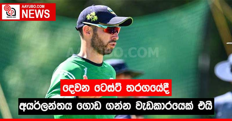 දෙවන ටෙස්ට් තරගයේදී අයර්ලන්තය ගොඩ ගන්න වැඩකාරයෙක් එයි