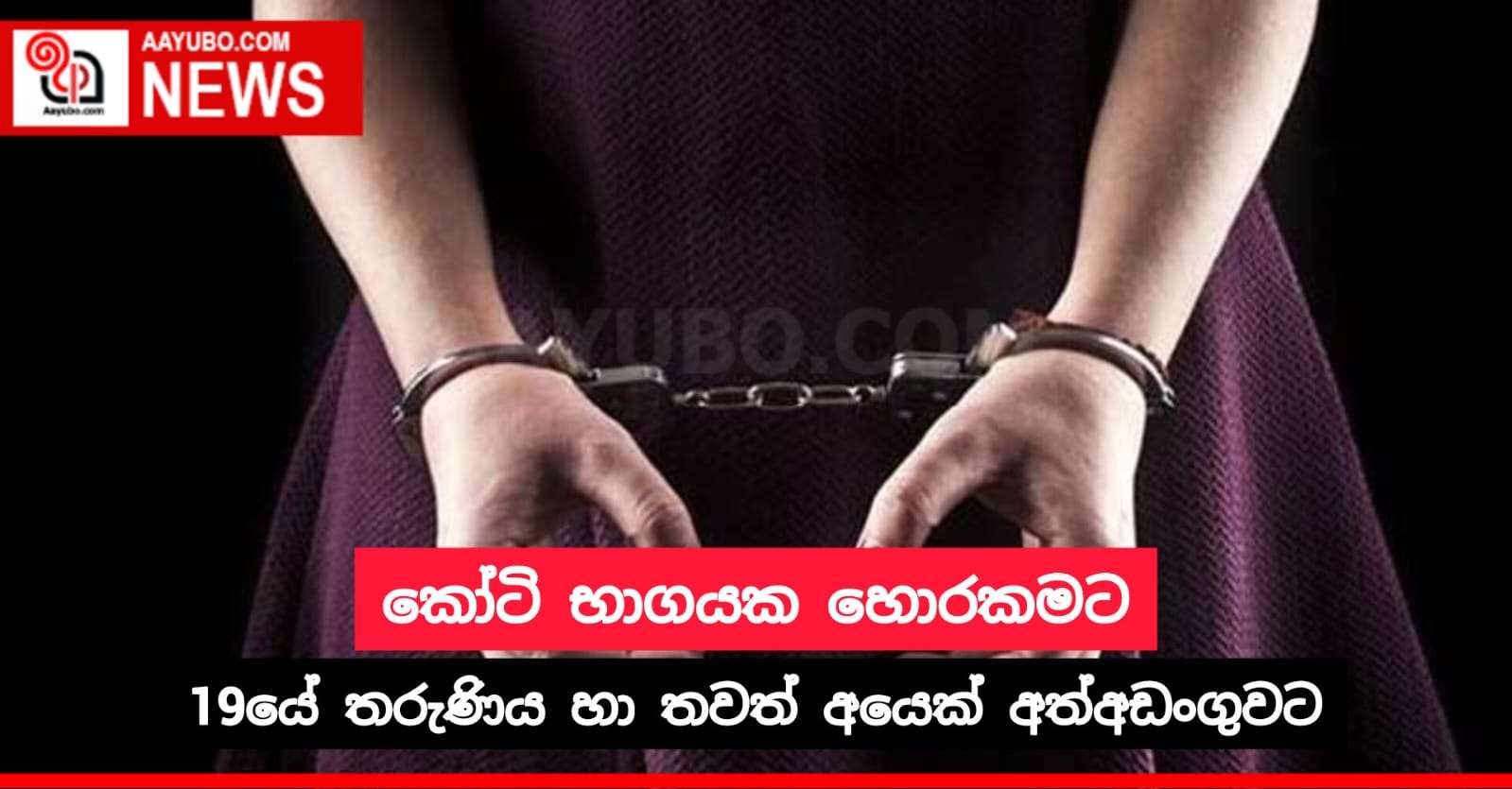 කෝටි භාගයේ හොරකමට 19යේ තරුණිය හා තවත් අයෙක් අත්අඩංගුවට