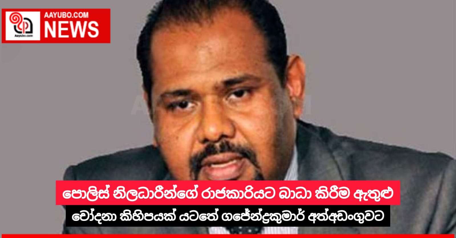 පොලිස් නිලධාරීන්ගේ රාජකාරියට බාධා කිරීම ඇතුළු චෝදනා කිහිපයක් යටතේ ගජේන්ද්‍රකුමාර් අත්අඩංගුවට