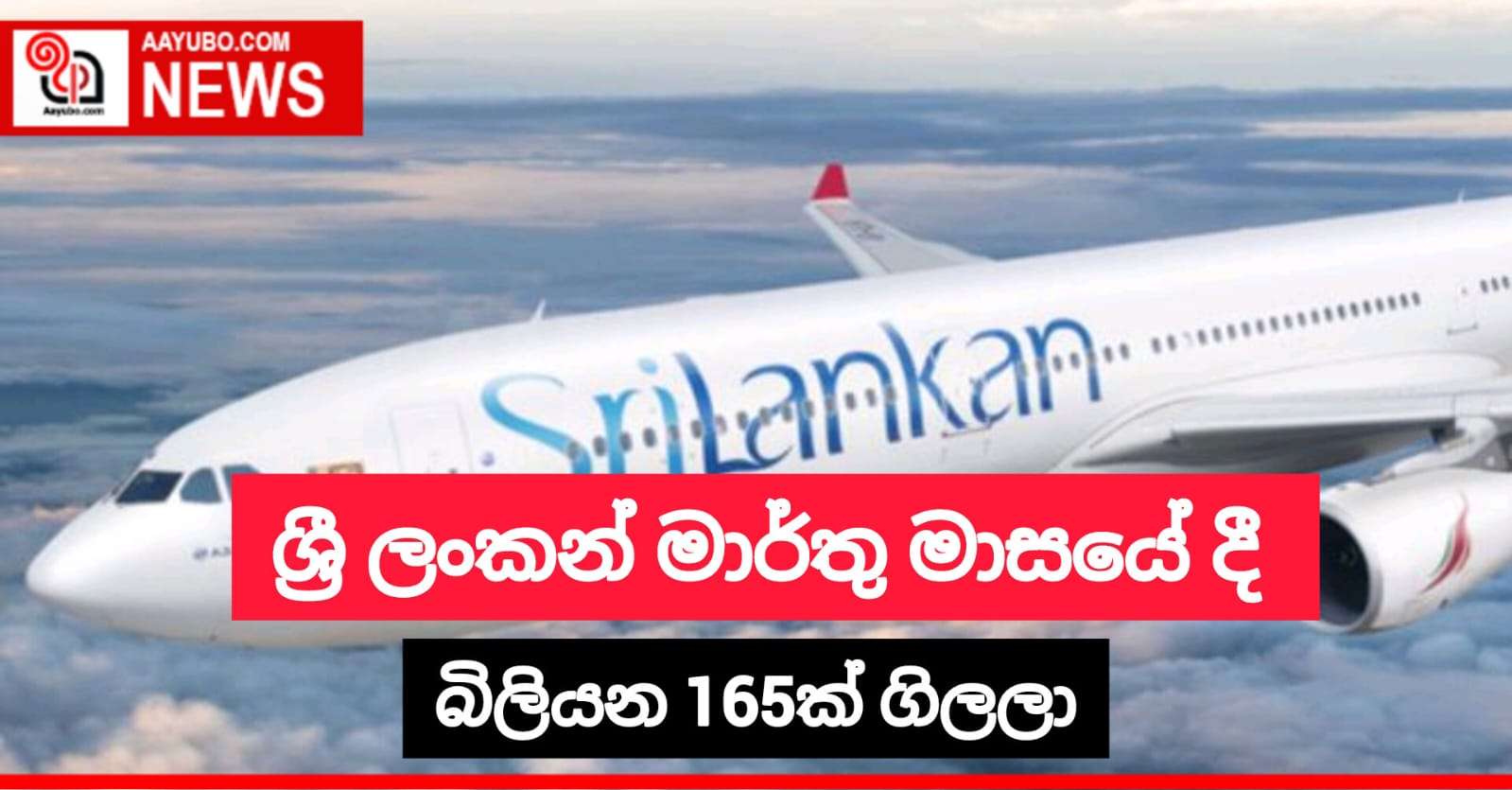 ශ්‍රී ලංකන් මාර්තු මාසයේ දී බිලියන 165ක් ගිලලා