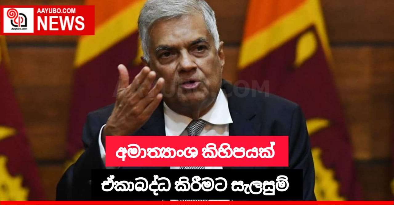 අමාත්‍යාංශ කිහිපයක් ඒකාබද්ධ කිරීමට පියවර
