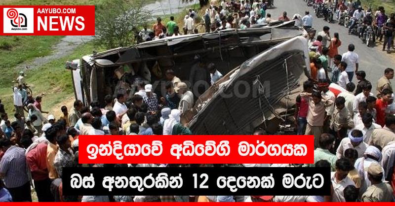 ඉන්දියාවේ අධිවේගී මාර්ගයක බස් අනතුරකින් 12 දෙනෙක් මරුට