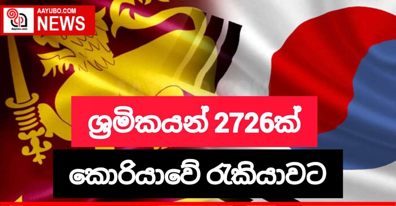 ශ්‍රී ලාංකික ශ්‍රමිකයින් 2726ක් කොරියාවට