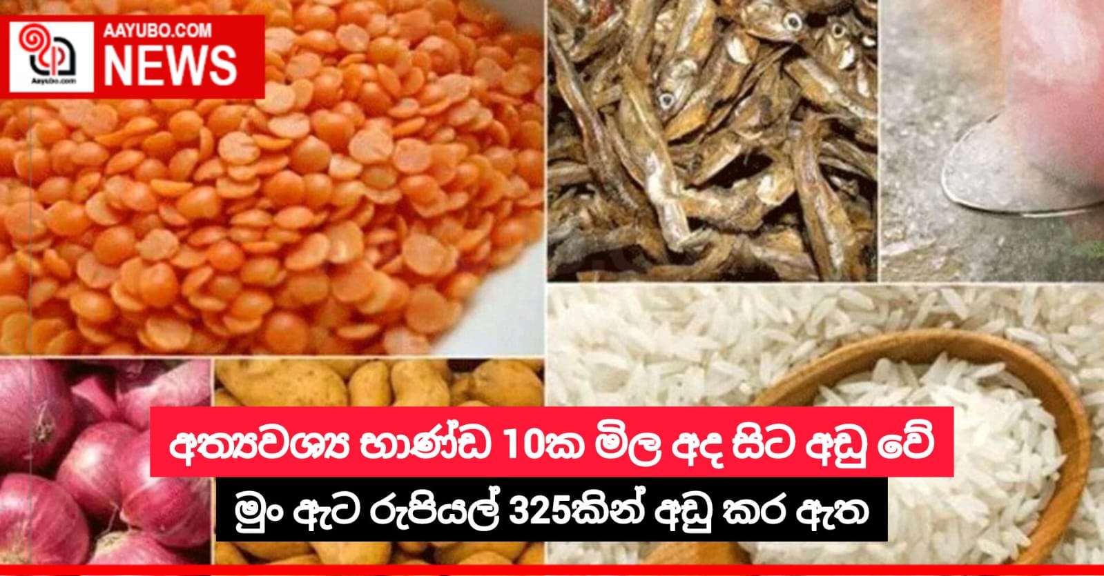 අත්‍යවශ්‍ය භාණ්ඩ 10ක මිල අද සිට අඩු වේ