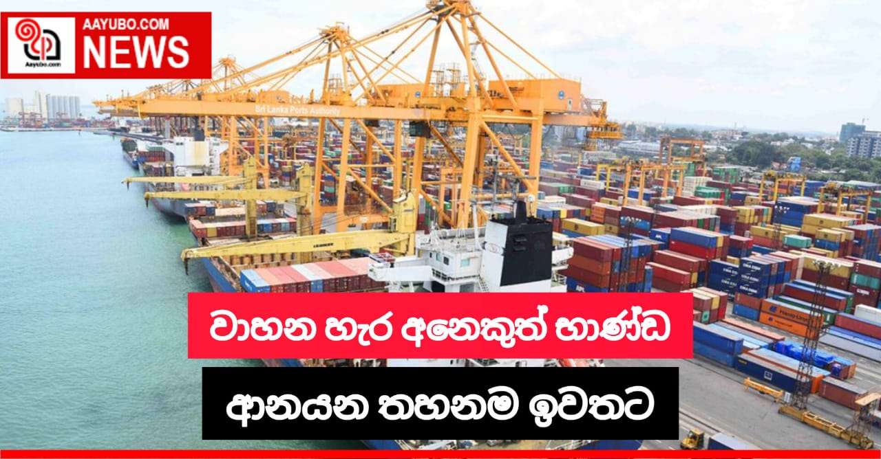 වාහන හැර අනෙකුත් භාණ්ඩ ආනයන තහනම ඉවතට 