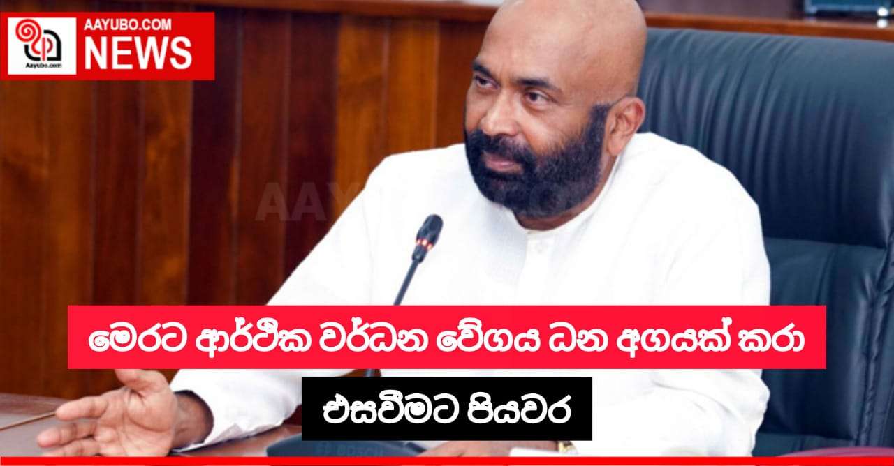 මෙරට ආර්ථික වර්ධන වේගය ධන අගයක් කරා එසවීමට පියවර 