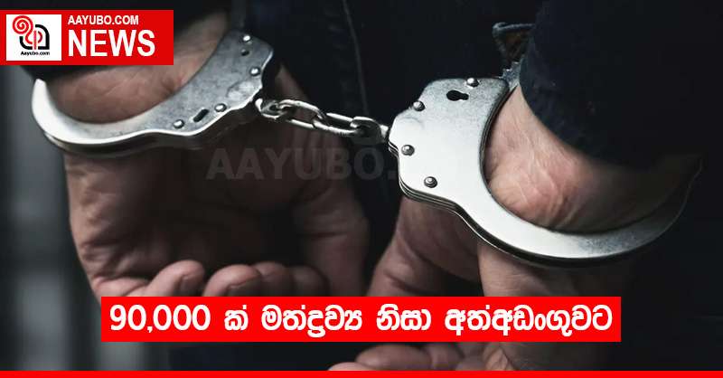 90,000 ක් මත්ද්‍රව්‍ය නිසා අත්අඩංගුවට