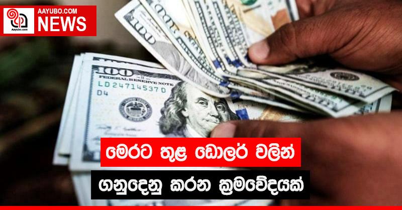 මෙරට තුළ ඩොලර් වලින් ගනුදෙනු කරන ක්‍රමවේදයක්