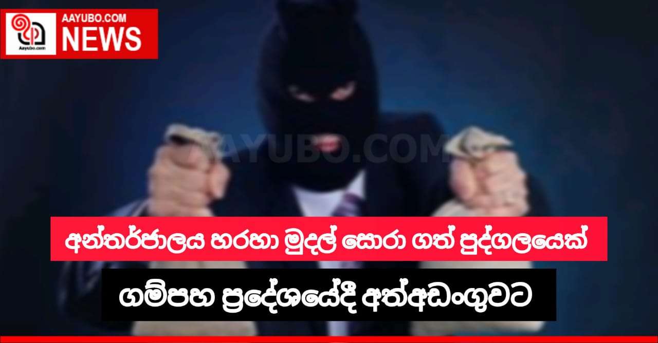 අන්තර්ජාලය හරහා විවිධ පුද්ගලයන්ගේ බැංකු ගිනුම්වලින් මුදල් ලබා ගත් සැකකරුවෙක් අත්අඩංගුවට 