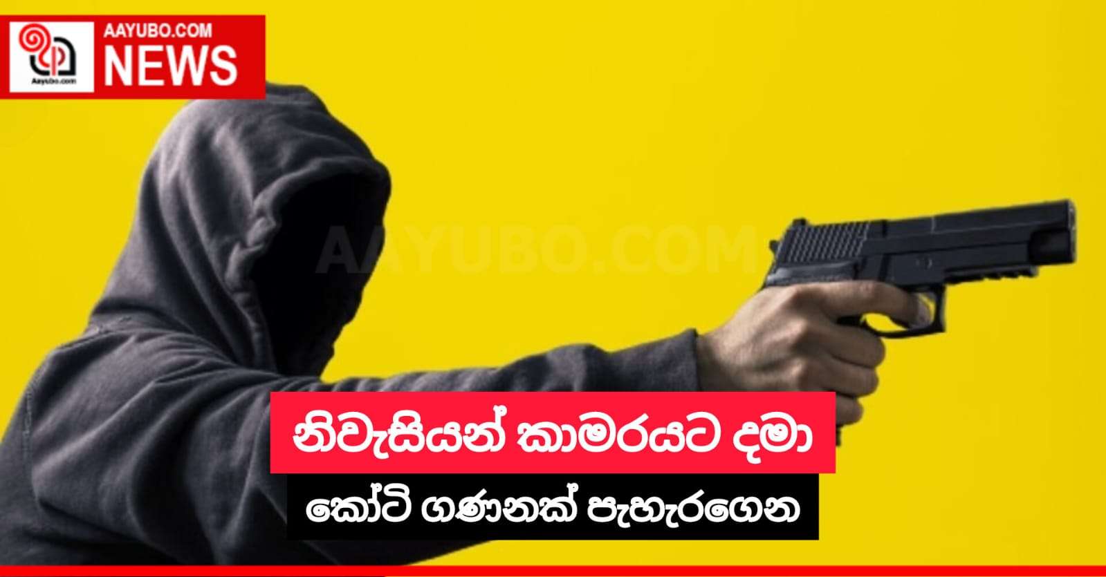 නිවැසියන් කාමරයට දමා කෝටි ගණනක් පැහැරගෙන