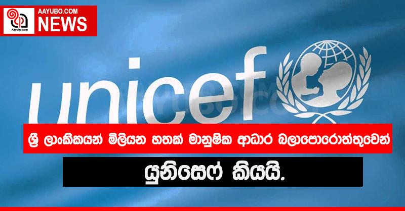 “ශ්‍රී ලාංකිකයන් මිලියන හතකගේ ජීවිත අඳුරේ. මානුෂික ආධාර කඩිනමින් සැපයිය යුතුයි" -යුනිසෙෆ්-