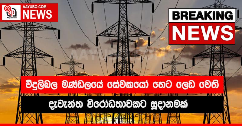 විදුලිබල මණ්ඩලයේ සේවකයෝ හෙට ලෙඩ වෙති