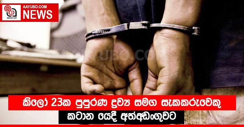 කිලෝ 23ක පුපුරණ ද්‍රව්‍ය සමග සැකකරුවෙකු කටාන යෙදී අත්අඩංගුවට
