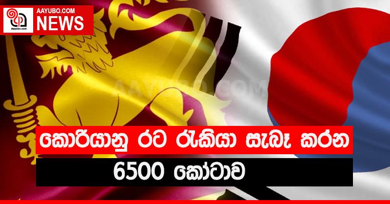 මේ වසරේ කොරියානු රැකියා 6500 ක්