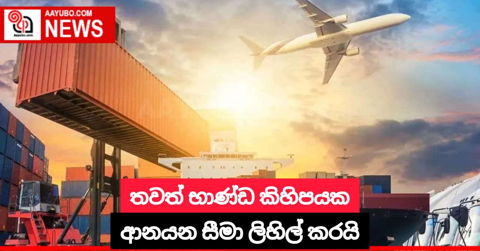 තවත් භාණ්ඩ කිහිපයක ආනයන සීමා ලිහිල් කරයි