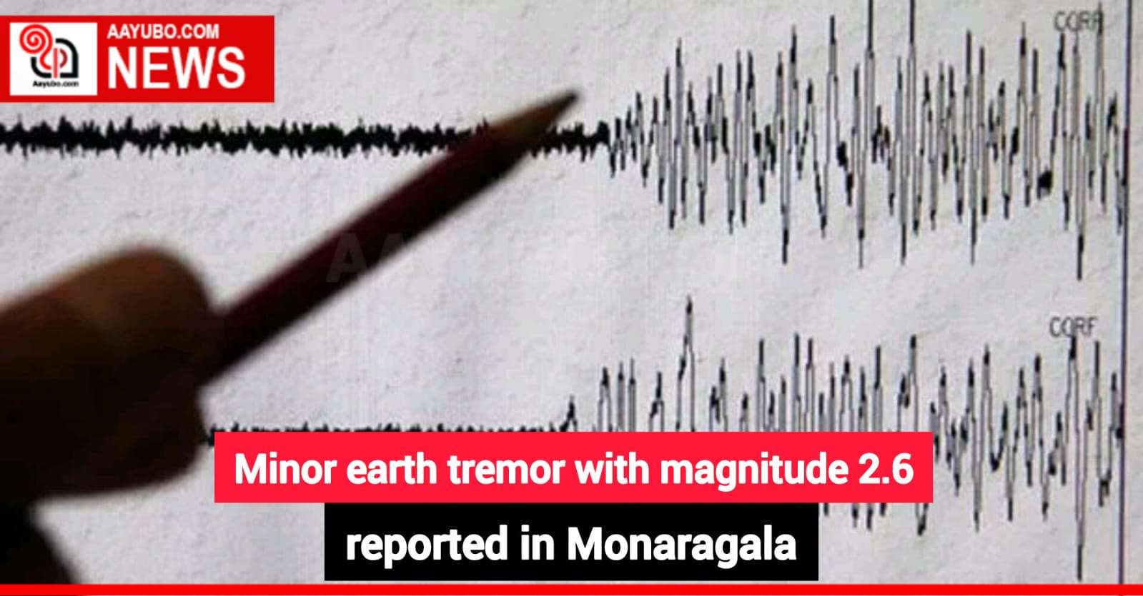 Minor earth tremor with magnitude 2.6 reported in Monaragala