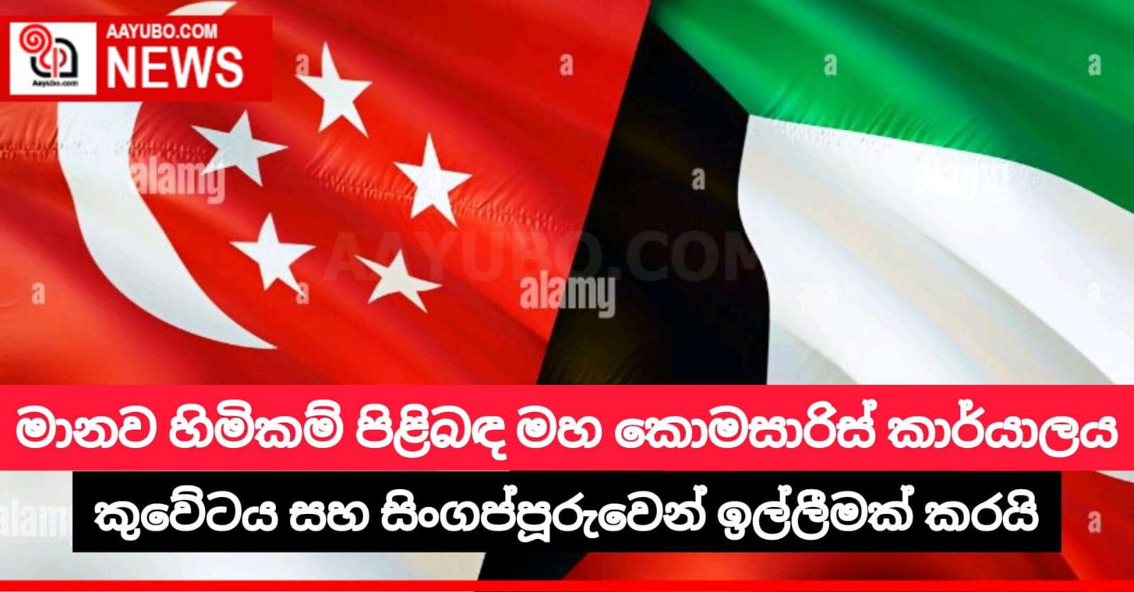 මානව හිමිකම් පිළිබඳ මහ කොමසාරිස් කාර්යාලය කුවේටය සහ සිංගප්පූරුවෙන් ඉල්ලීමක් කරයි