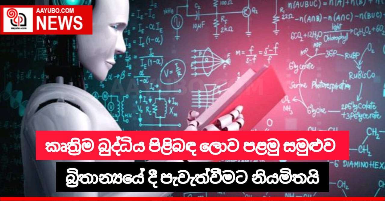 කෘත්‍රිම බුද්ධිය පිළිබඳ ලොව පළමු සමුළුව බ්‍රිතාන්‍යයේදී පැවැත්වීමට නියමිතයි