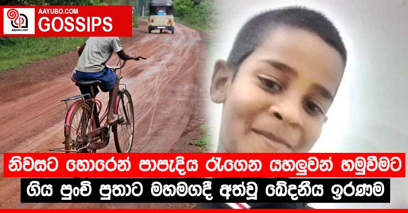 නිවසට හොරෙන් පාපැදිය රැගෙන යහලුවන් හමුවීමට ගිය පුංචි පුතාට මහමගදී අත්වූ ඛේදනීය ඉරණම