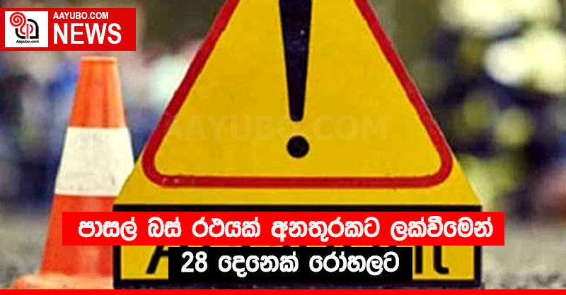 පාසල් බස් රථයක් අනතුරකට ලක්වීමෙන් 28 දෙනෙක් රෝහලට