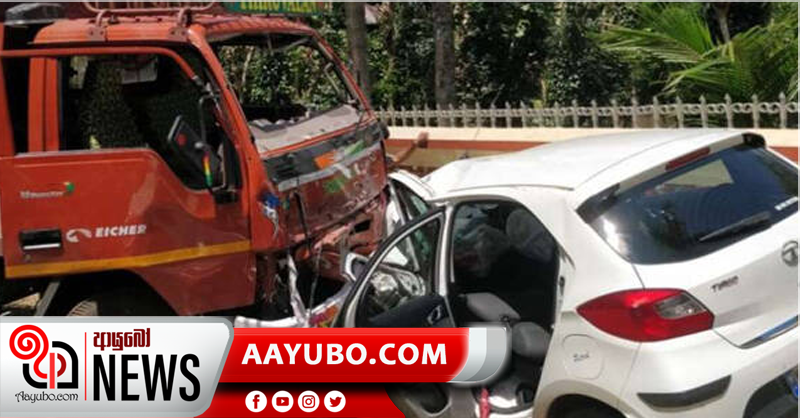 කන්ටේනර්  රථක්  පෙරළී තාත්තයි දුවයි මරුට
