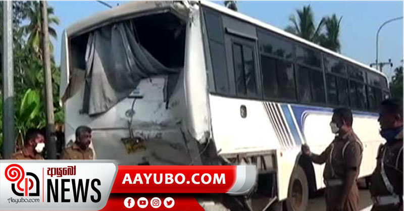 නිරෝධායනය අවසන් කළ පිරිසක් රැගෙන ගිය බස් රථයක් අනතුරට