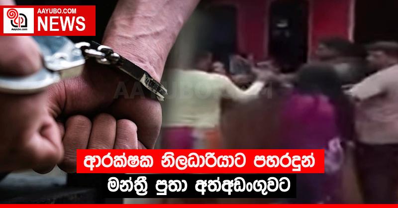 ආරක්ෂක නිලධාරියාට පහරදුන් මන්ත්‍රී පුතා අත්අඩංගුවට