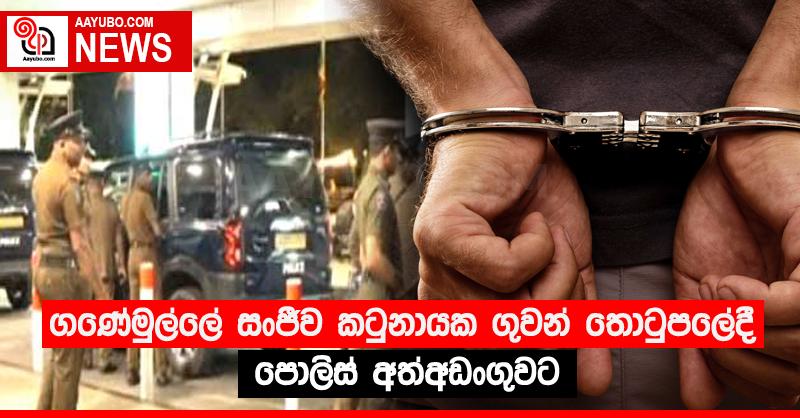 ගණේමුල්ලේ සංජීව කටුනායක ගුවන් තොටුපලේදී පොලිස් අත්අඩංගුවට