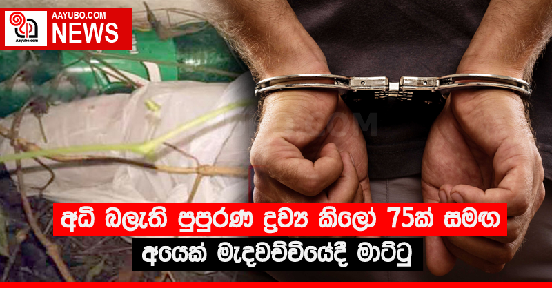 අධි බලැති පුපුරණ ද්‍රව්‍ය කිලෝ 75ක් සමඟ අයෙක් මැදවච්චියේදී මාට්ටු