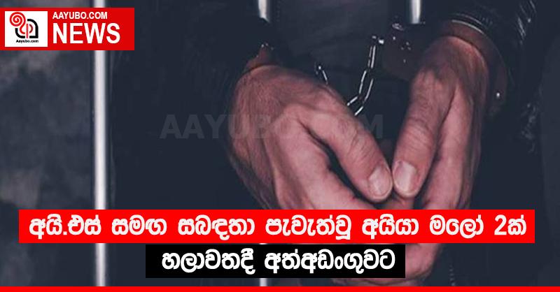 අයි.එස් සමඟ සබඳතා පැවැත්වූ අයියා මලෝ 2ක් හලාවතදී අත්අඩංගුවට