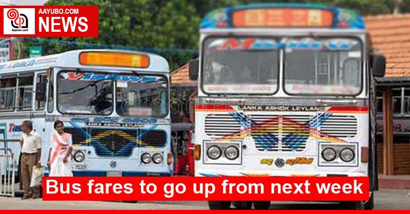Bus fares to go up from next week