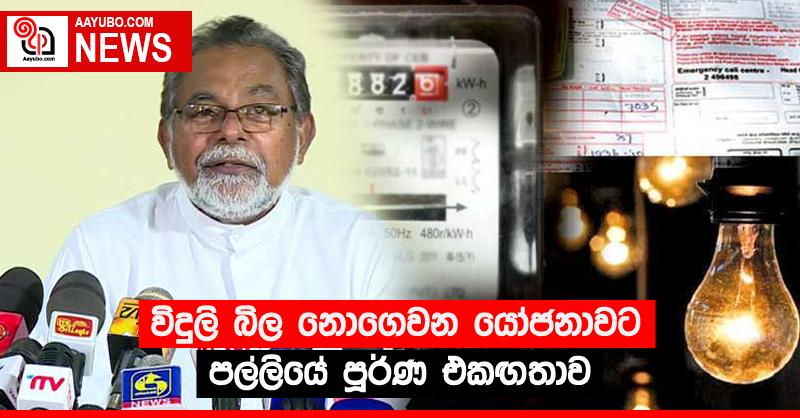 විදුලි බිල නොගෙවන යෝජනාවට පල්ලියේ පූර්ණ එකඟතාව