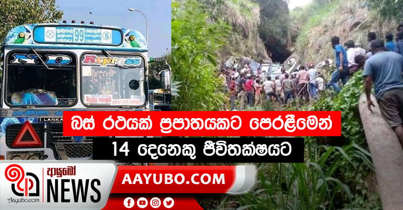 බස් රථයක් ප්‍රපාතයකට පෙරළීමෙන් 14 දෙනෙකු ජීවිතක්ෂයට (PHOTOS)