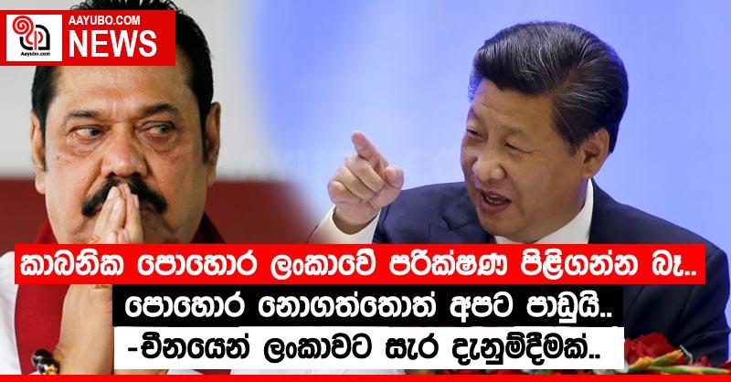 කාබනික පොහොර ලංකාවේ පරීක්‍ෂණ පිළිගන්න බෑ.. පොහොර නොගත්තොත් අපට පාඩුයි..- චීනයෙන් ලංකාවට සැර දැනුම්දීමක්..