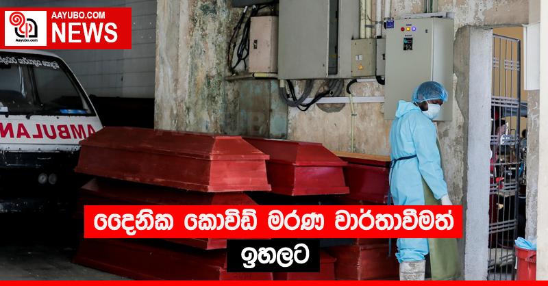 දෛනික කොවිඩ් මරණ වාර්තාවීමත් ඉහලට