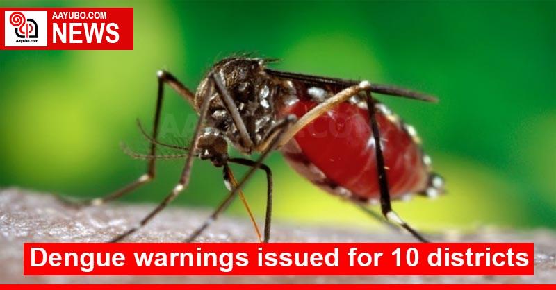 Dengue warnings issued for 10 districts