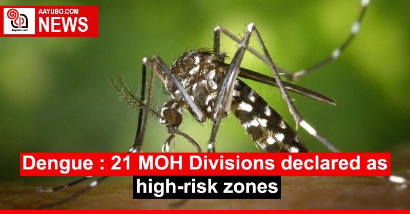 Dengue : 21 MOH Divisions declared as high-risk zones