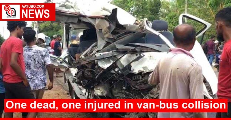 One dead, one injured in van-bus collision