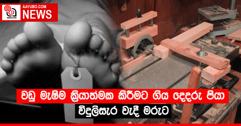 වඩු මැෂිම ක්‍රියාත්මක කිරීමට ගිය දෙදරුපියා විදුලිසැර වැදී මරුට